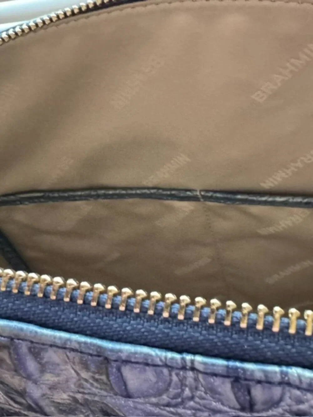 Brahmin Large Duxbury Satchel Serenity Ombre Blue Melbourne Leather NWT